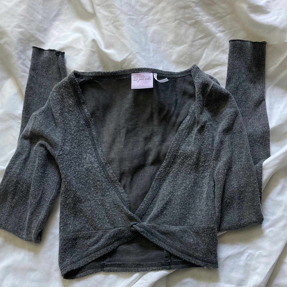 Urban Outfitters Out From Under Twist Fuzzy Long Sleeve Crop Top